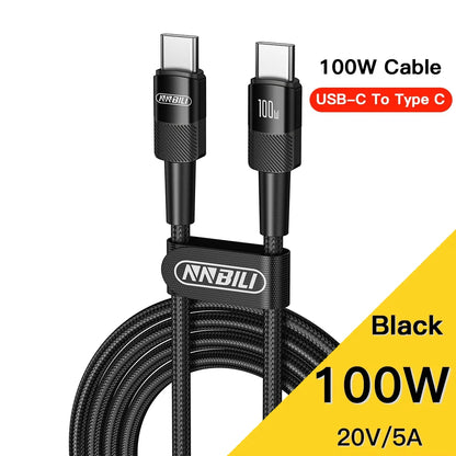 Toocki 100W Type C to USB C Cable PD 3.0 Quick Charge 4.0 Fast Charging Type C to Type C for iPhone 15 Macbook Samsung Xiaomi