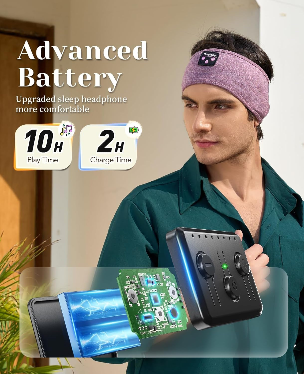 Sleep Headphones,  Bluetooth Sports Headband Headphones with Ultra-Thin HD Stereo Speakers Perfect for Sleeping,Workout,Jogging,Yoga,Insomnia, Air Travel, Meditation