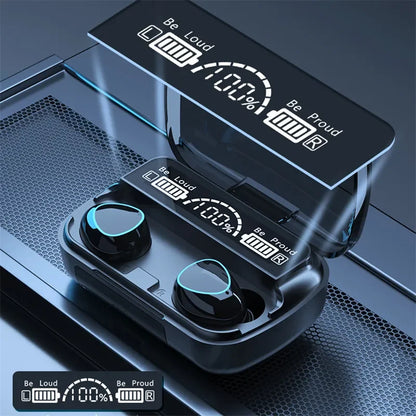 M10 Wireless Earphones 9D Stereo - 3500mAh Charging Box Sports Waterproof TWS Bluetooth Headphones with Microphone