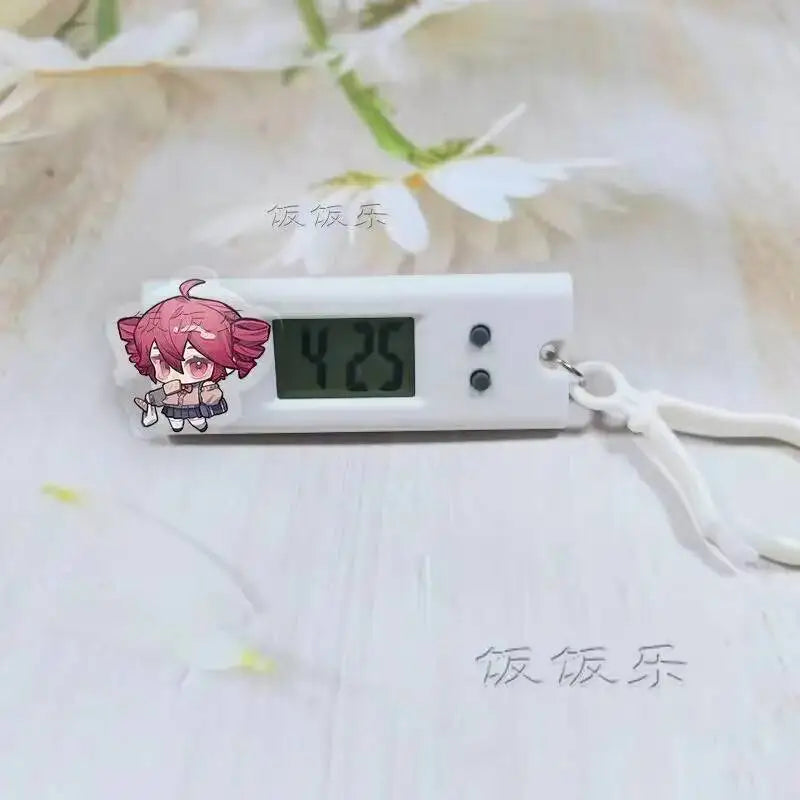 Anime Kasane Teto Cosplay Portable Desk Time Display Digital Clock Student Electronic Watches School Bag Ornaments