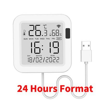 Tuya WiFi Temperature Humidity Sensor With Backlight for Smart Home APP Remote ControlWork with SmartLife Yandex Alexa