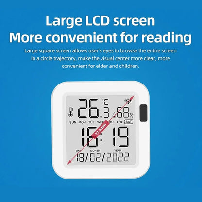 Tuya WiFi Temperature Humidity Sensor With Backlight for Smart Home APP Remote ControlWork with SmartLife Yandex Alexa