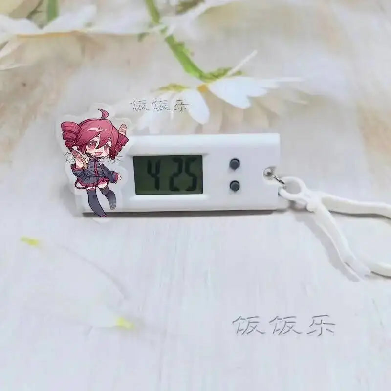 Anime Kasane Teto Cosplay Portable Desk Time Display Digital Clock Student Electronic Watches School Bag Ornaments